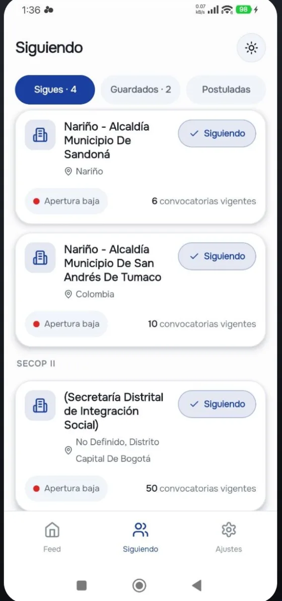 Entidades del Estado que sigues en ProPonte