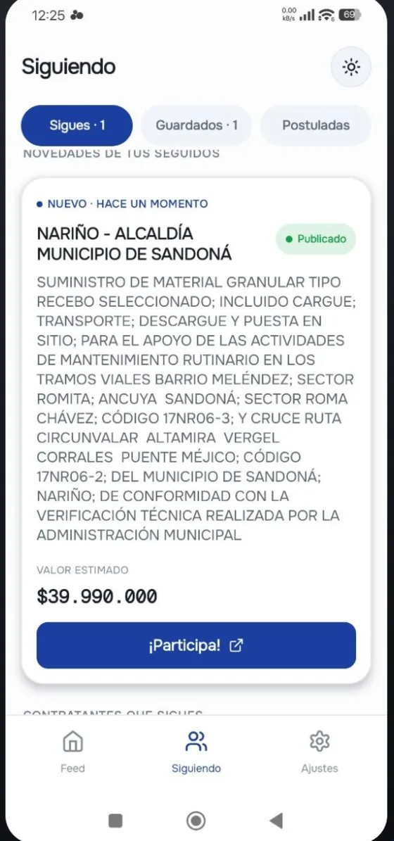 Novedades de los procesos que sigues