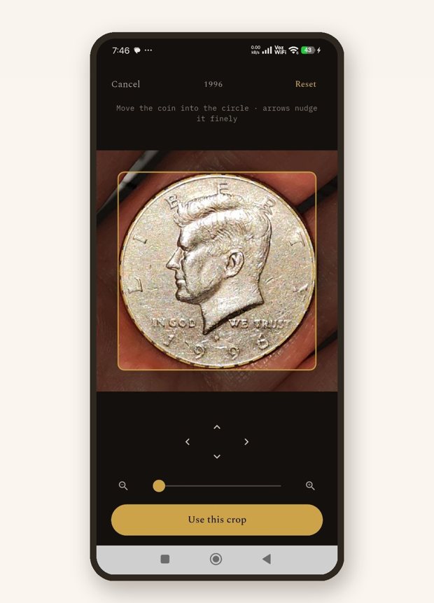 Crop the coin into the circle for a clean fit